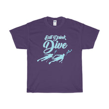 Load image into Gallery viewer, Eat Drink Dive Unisex Heavy Cotton Tee-T-Shirt-PureDesignTees