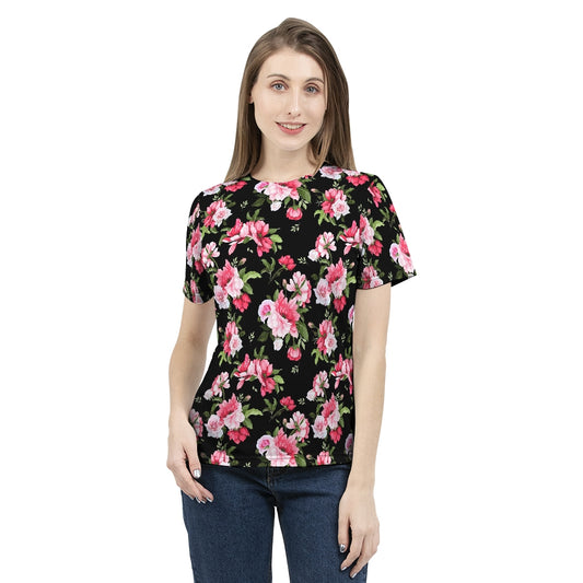 Peony Floral Print Women's Tee-cloth-PureDesignTees