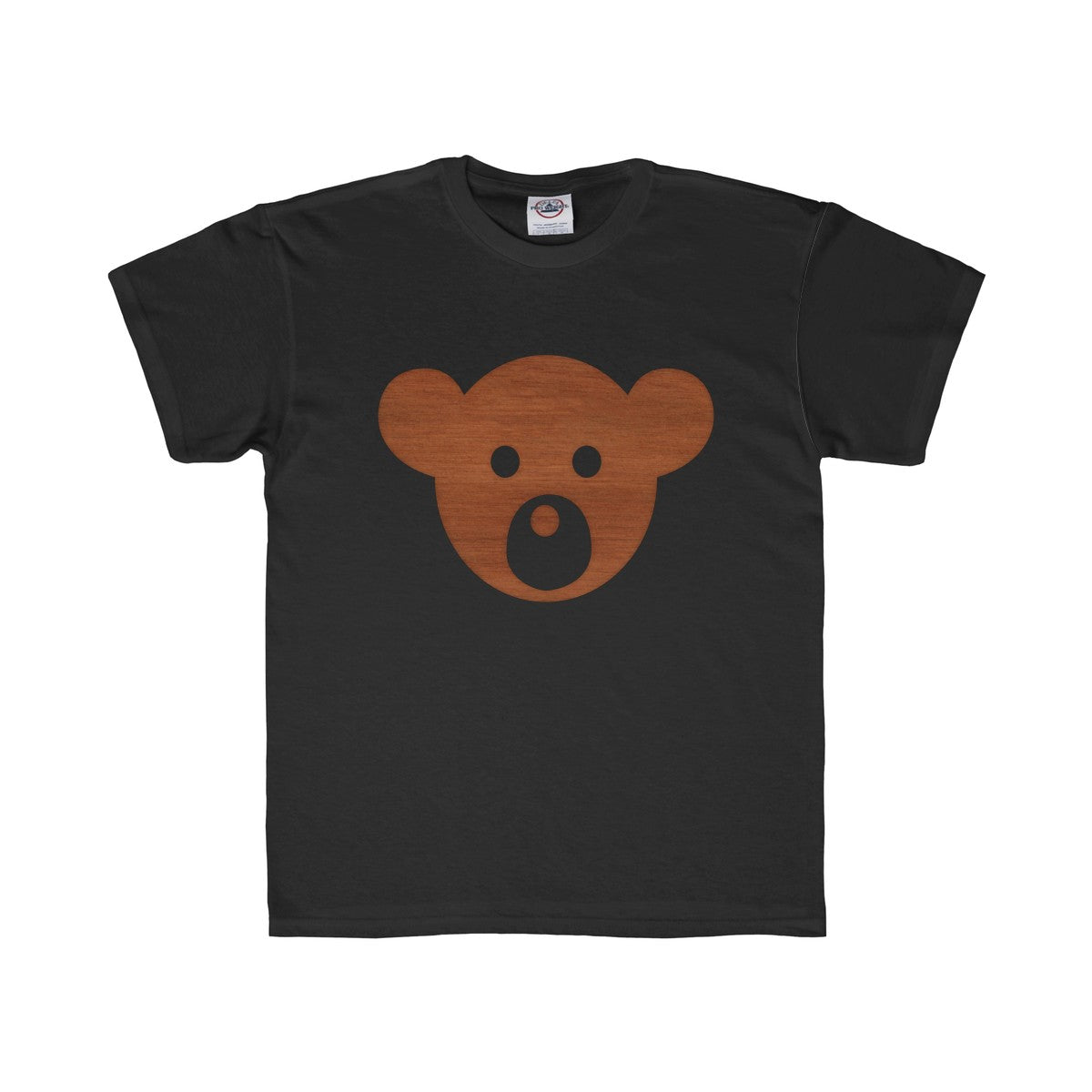 Wooden Teddy Bear Face Kids Regular Fit Tee-Kids clothes-PureDesignTees
