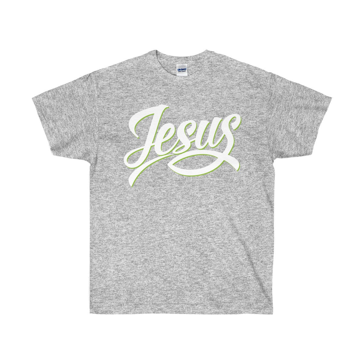 Jesus with Fish Design Unisex Ultra Cotton Tee-T-Shirt-PureDesignTees