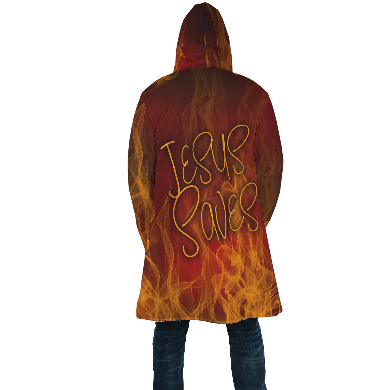 Jesus Saves Fire Cloak-AOP Cloak-PureDesignTees