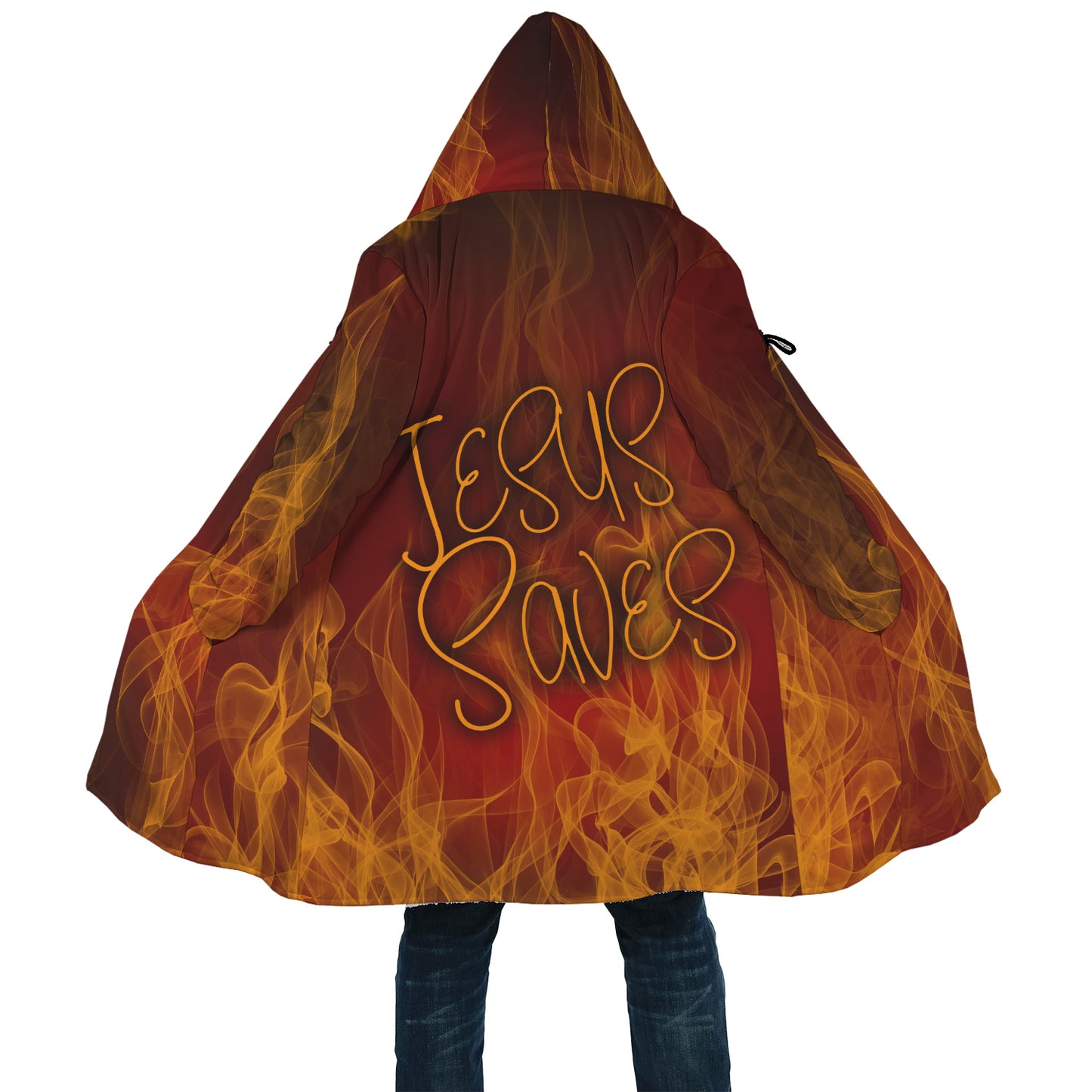 Jesus Saves Fire Cloak-AOP Cloak-PureDesignTees