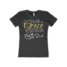 Load image into Gallery viewer, Grace Greater Than All Our Sin Women&#39;s The Boyfriend Tee-T-Shirt-PureDesignTees