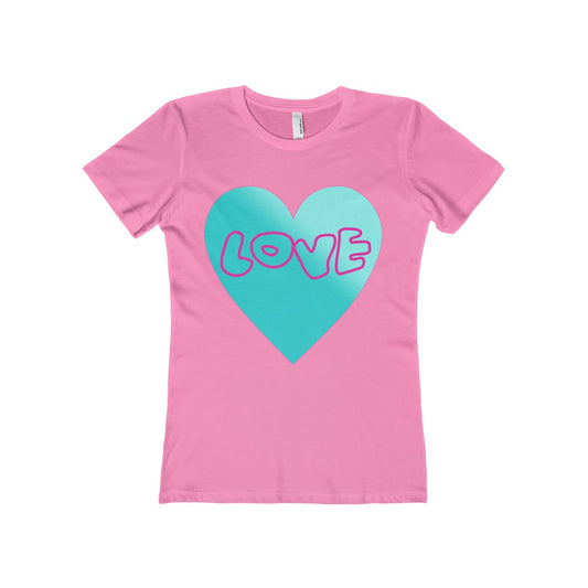 Love Heart Women's The Boyfriend Tee-T-Shirt-PureDesignTees