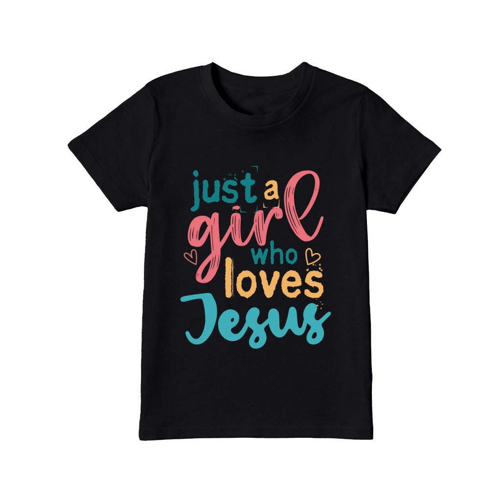 Jesus Shirt Just a Girl Who Loves Jesus Youth T-shirt Premium-Youth T-shirt-PureDesignTees