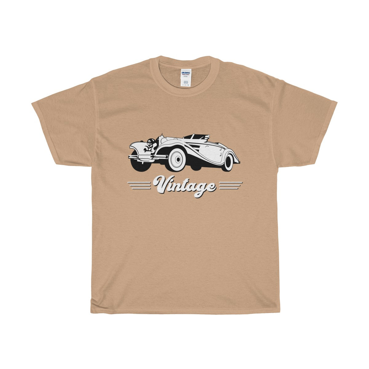 Vintage Car Heavy Cotton T-Shirt-T-Shirt-PureDesignTees