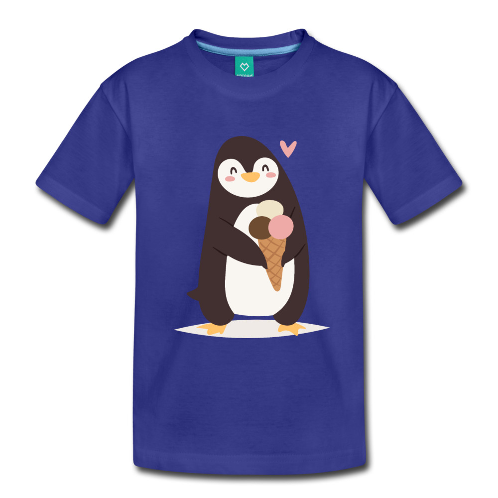 Penguin Having Ice Cream Kids' Premium T-Shirt-Kids' Premium T-Shirt-PureDesignTees