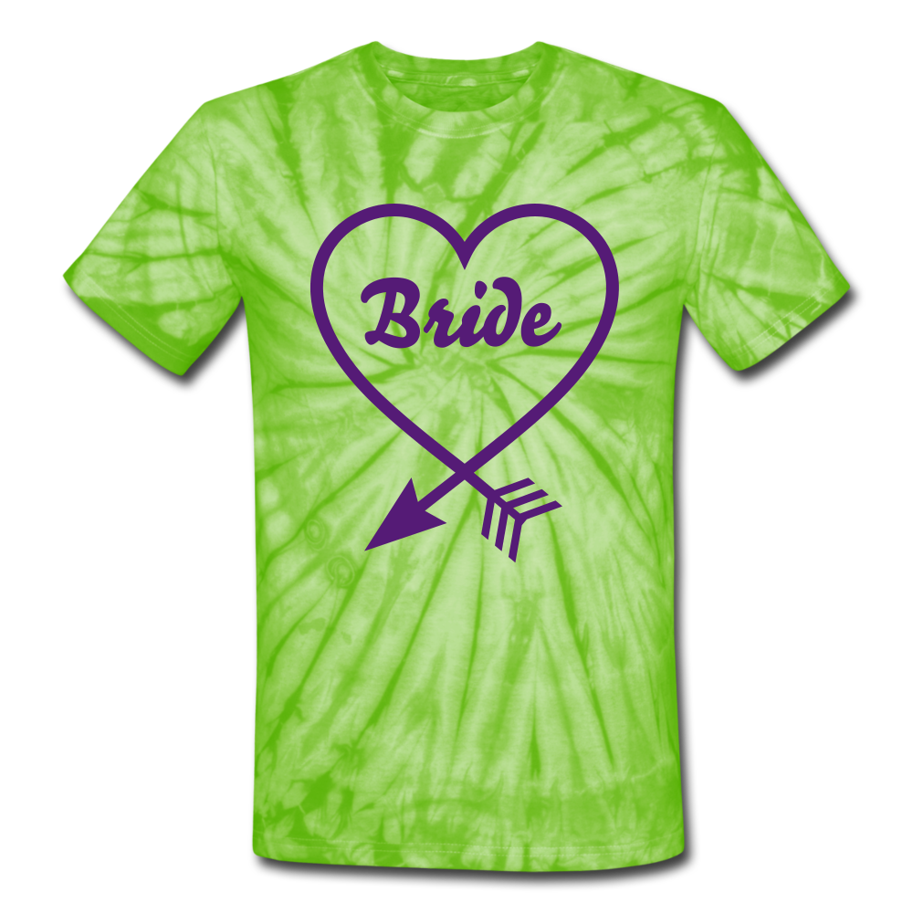 Bride Heart Arrow Unisex Tie Dye T-Shirt-Unisex Tie Dye T-Shirt-PureDesignTees