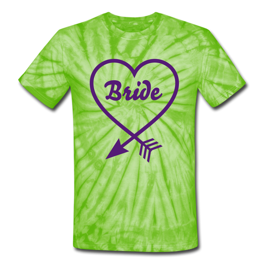 Bride Heart Arrow Unisex Tie Dye T-Shirt-Unisex Tie Dye T-Shirt-PureDesignTees