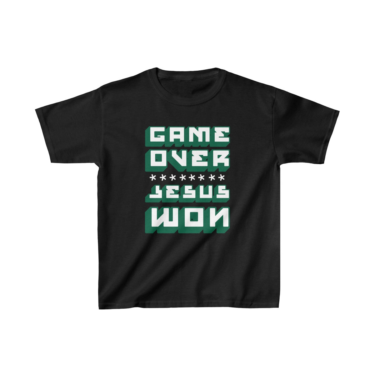 Game Over Jesus Won Kids Heavy Cotton™ Tee-Kids clothes-PureDesignTees