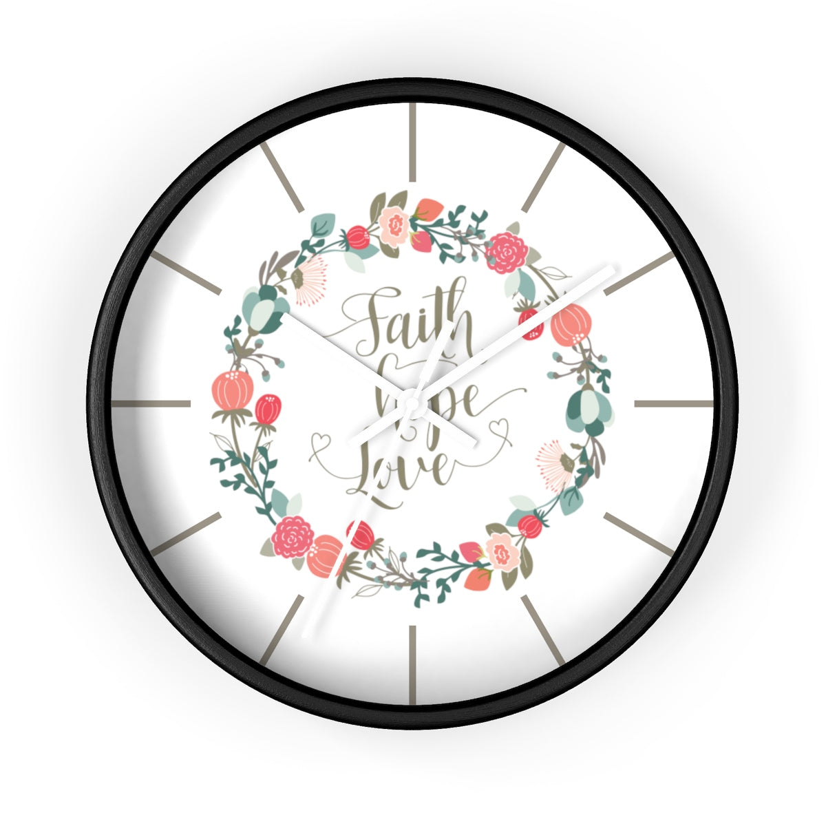 Faith Hope Love Wall clock-Home Decor-PureDesignTees