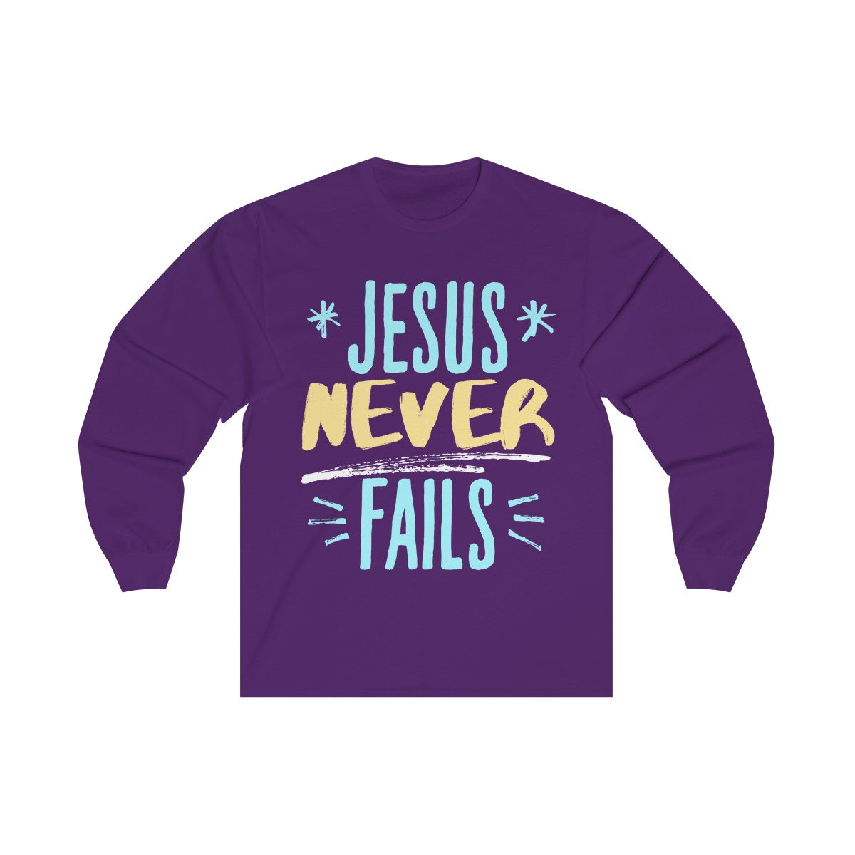 Jesus never FaIls Unisex Long Sleeve Tee-Long-sleeve-PureDesignTees