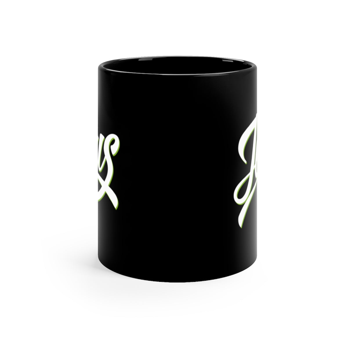 Jesus and Fish Design Black mug 11oz-Mug-PureDesignTees