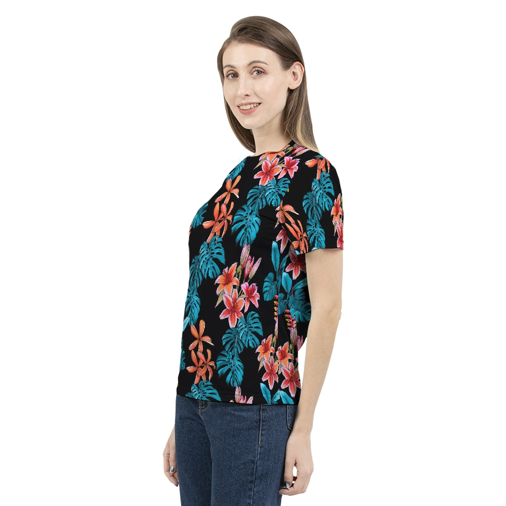 Tropical Floral Women's Tee-cloth-PureDesignTees