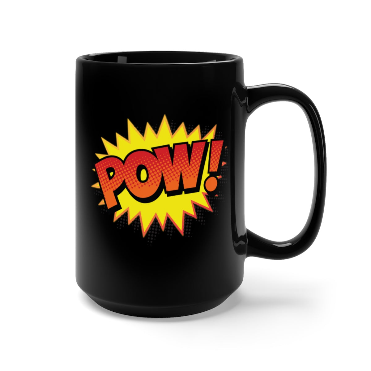 Pow! Black Mug 15oz-Mug-PureDesignTees