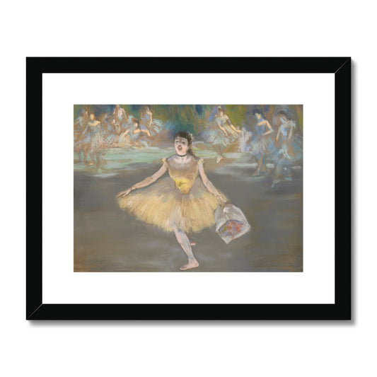 Dancer with a Bouquet by Edgar Degas Framed & Mounted Print-Fine art-PureDesignTees