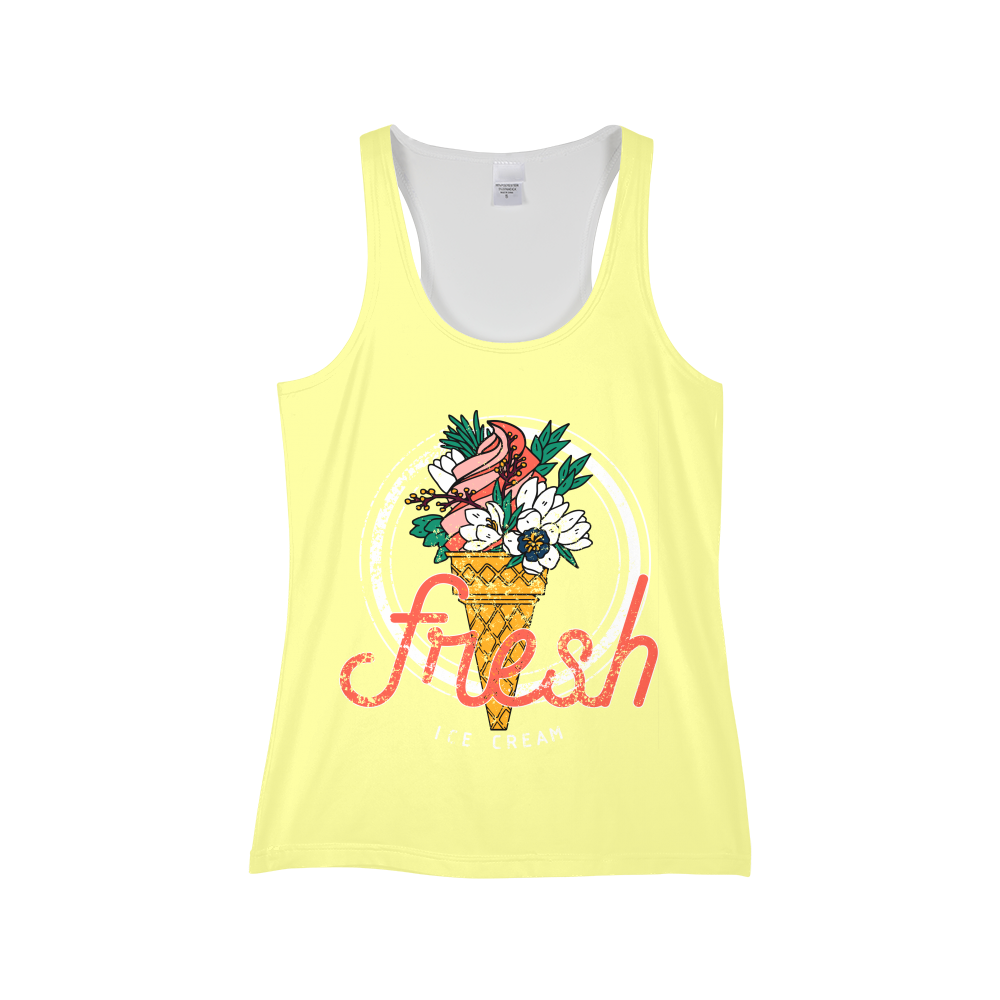 Fresh on Soft Yellow Ground Women's Tank-cloth-PureDesignTees