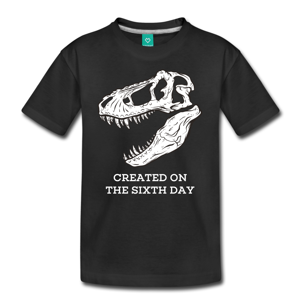 Dinosaur Created on the Sixth Day Creationist Premium Kid's Tee-Kids' Premium T-Shirt-PureDesignTees