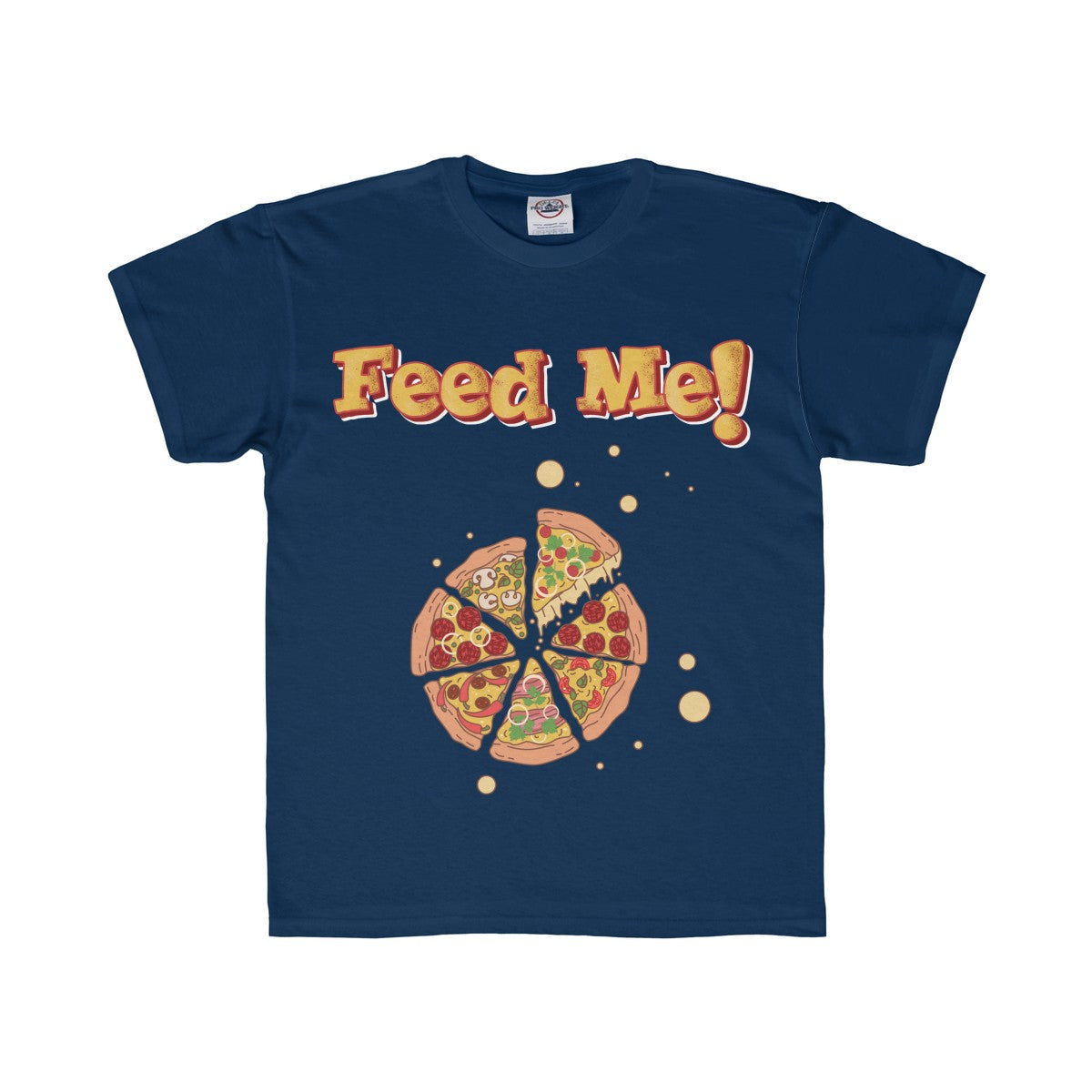 Feed Me Pizza Youth Regular Fit Tee-Kids clothes-PureDesignTees