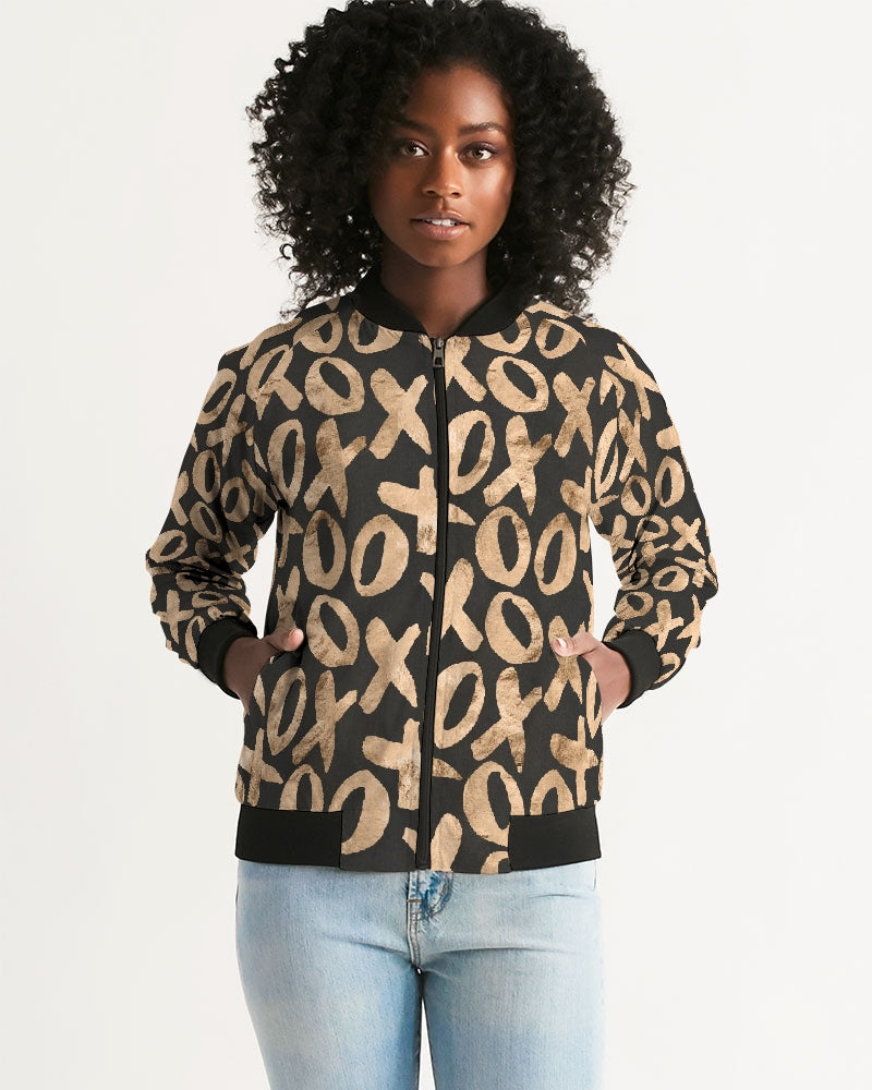 XOXO Women's Fashion Bomber Jacket-women's bomber jacket-PureDesignTees