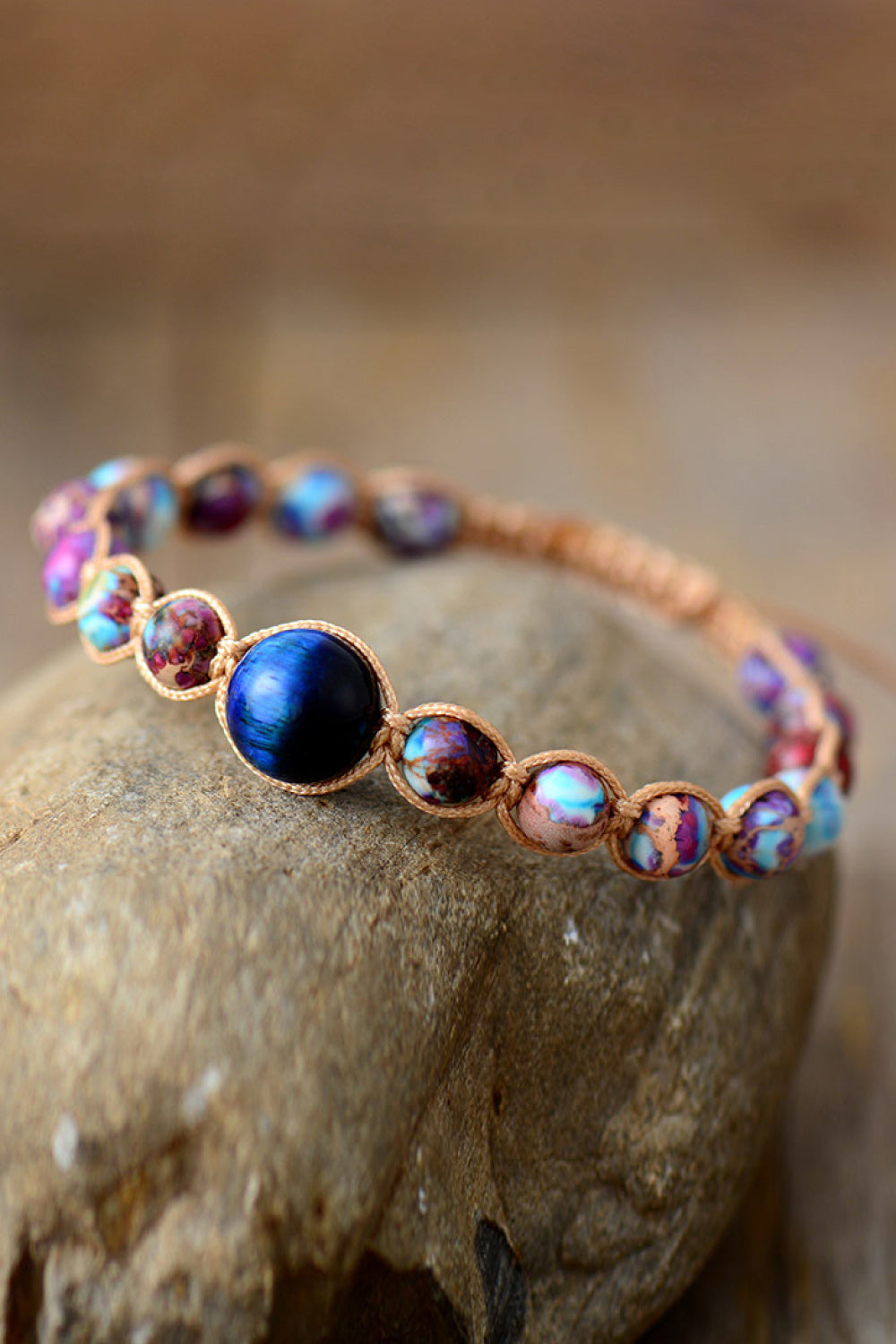 Imperial Jasper & Natural Stone Beaded Bracelet-bracelet-PureDesignTees