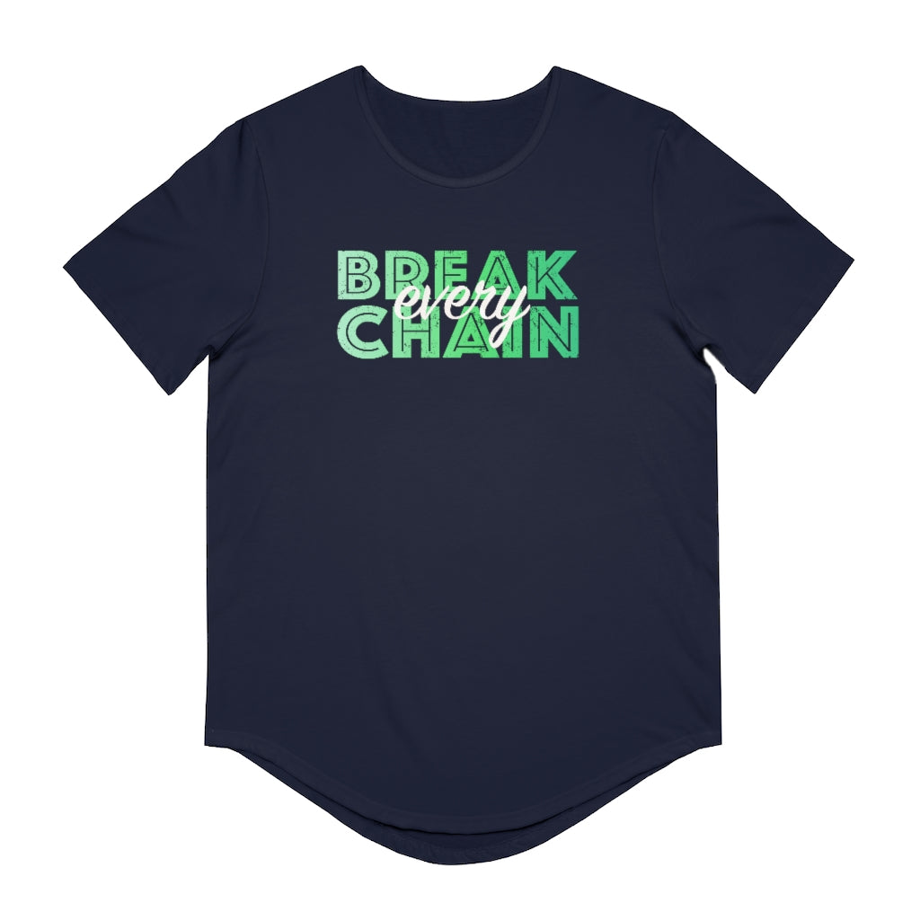 Break Every Chain Men's Jersey Curved Hem Tee-T-Shirt-PureDesignTees