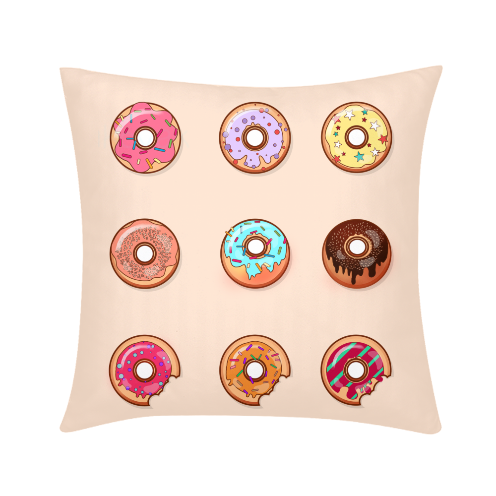 Donuts Throw Pillow Case 18"x18"-home goods-PureDesignTees
