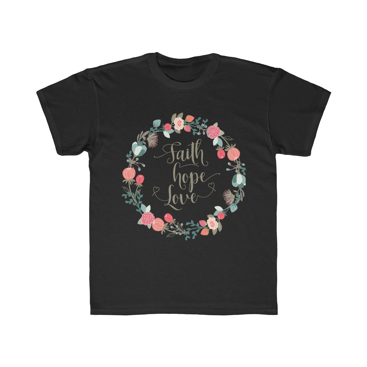 faith hope love Kids Regular Fit Tee-Kids clothes-PureDesignTees