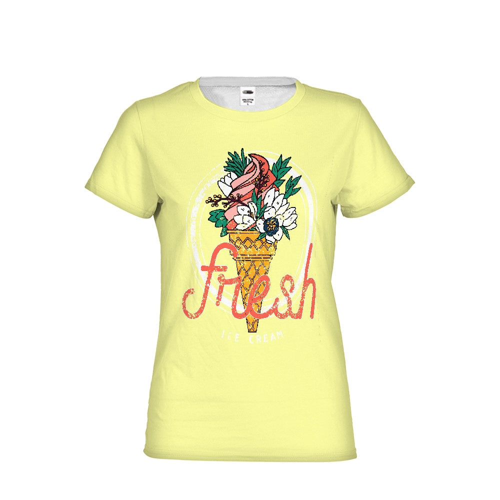 Fresh on Soft Yellow Ground Women's Tee-cloth-PureDesignTees