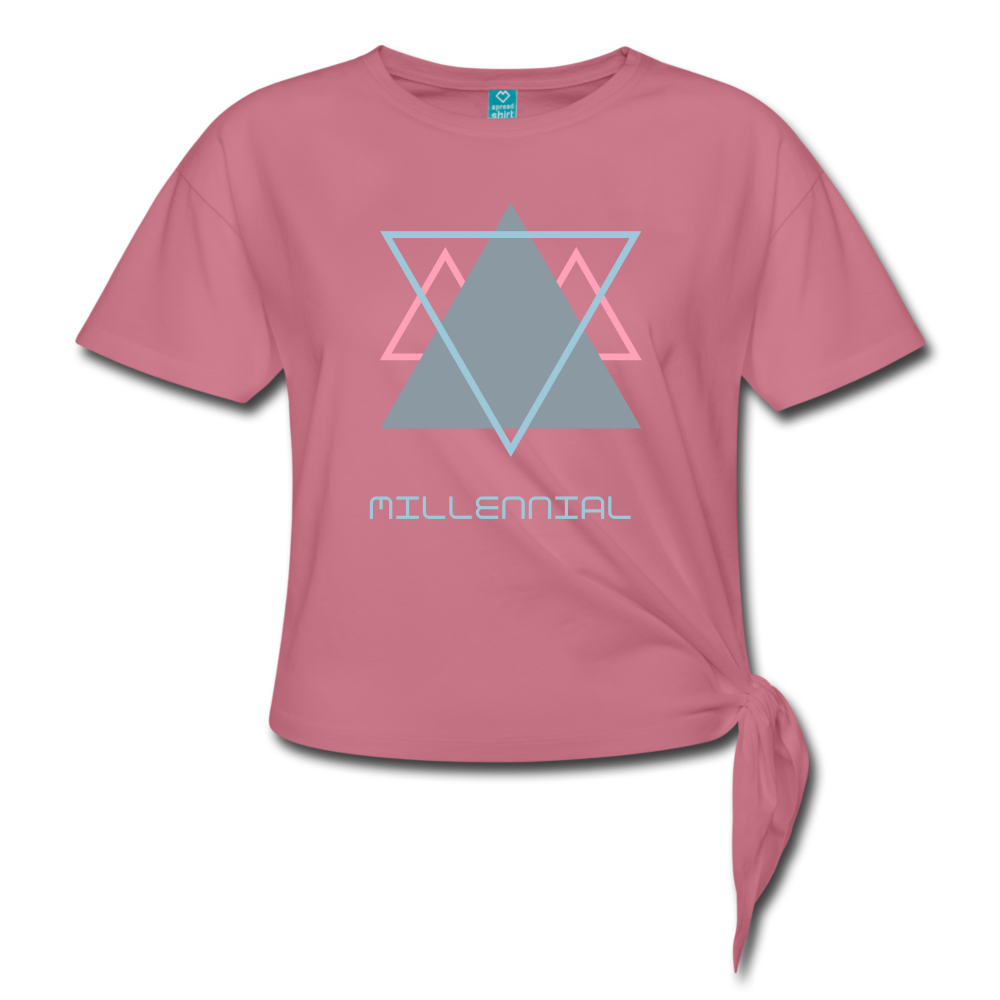 Millennial Women's Knotted T-Shirt-Women's Knotted T-Shirt-PureDesignTees