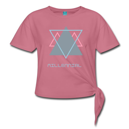 Millennial Women's Knotted T-Shirt-Women's Knotted T-Shirt-PureDesignTees