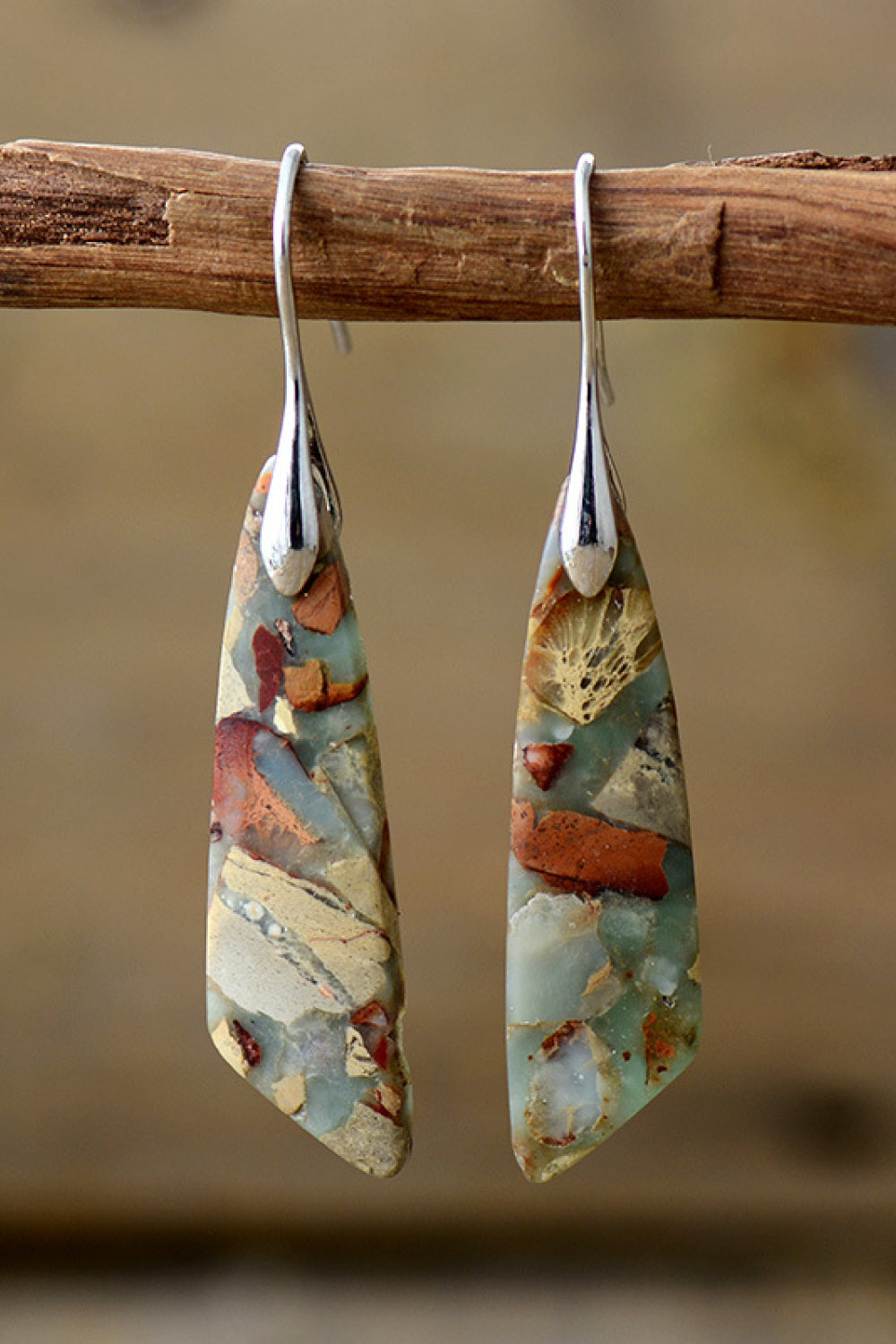 Handmade Natural Stone Dangle Earrings - a great gift and perfect for any occasion-earrings-PureDesignTees