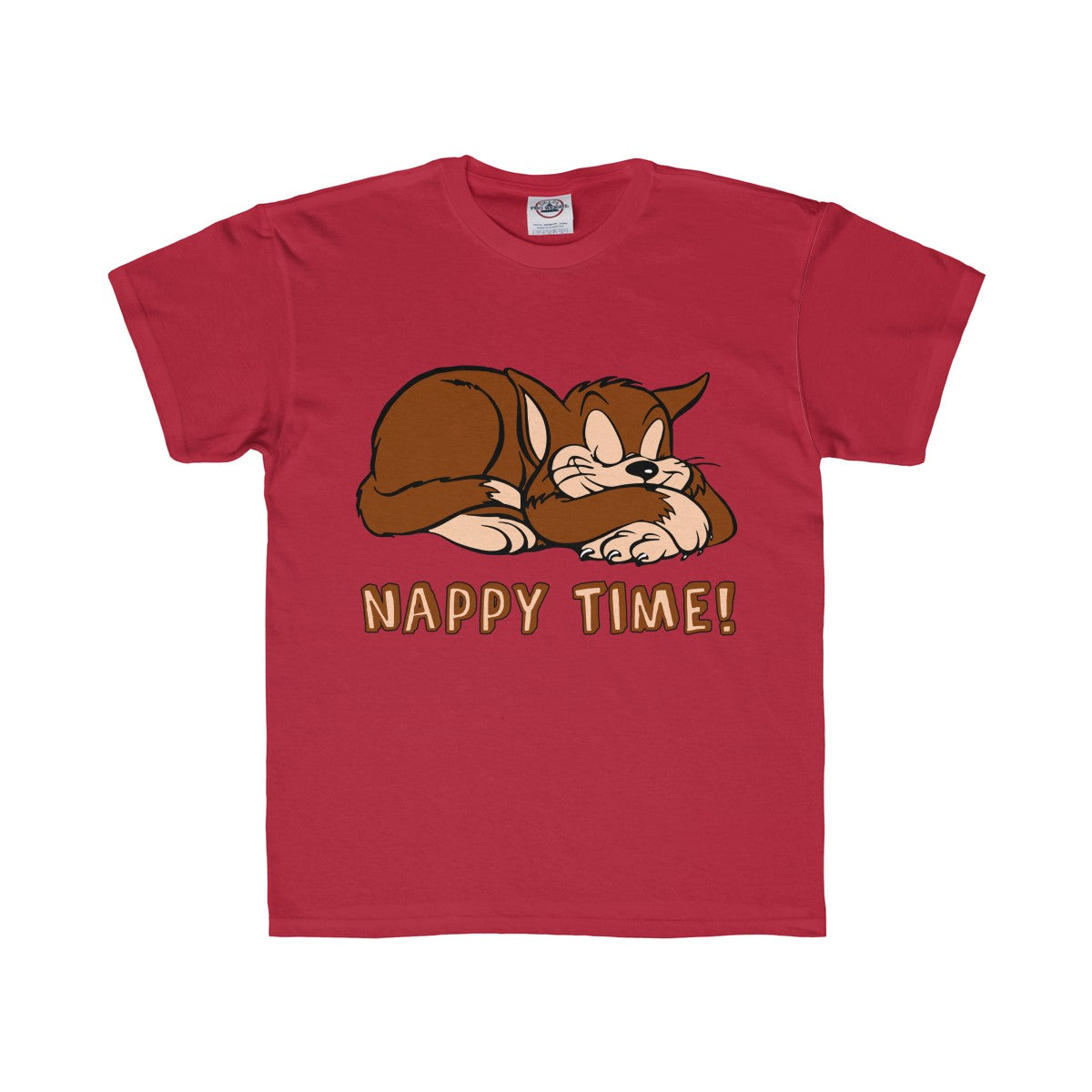 Nappy Time! with Sleeping Cat Youth Regular Fit Tee-Kids clothes-PureDesignTees