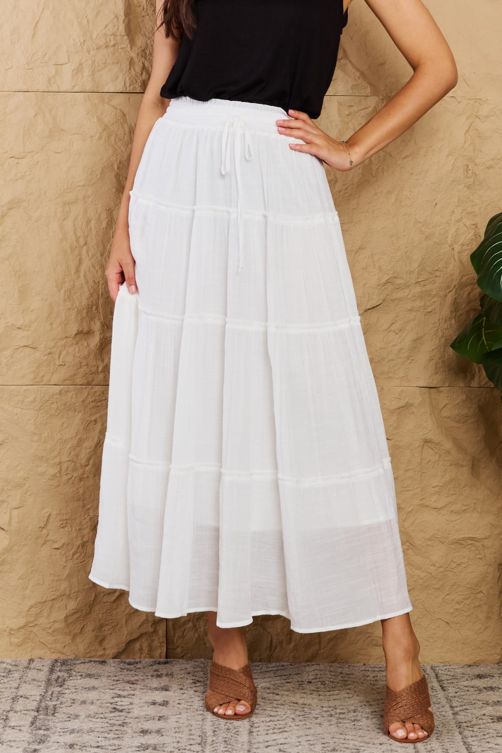 Sweet Lovely By Jen Places To Go Full Size Tiered Maxi Skirt-skirt-PureDesignTees