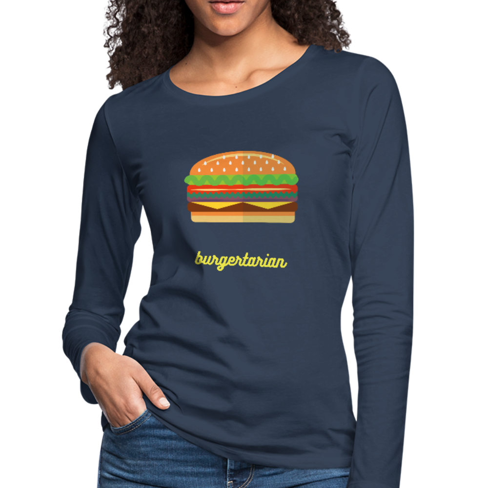 Burgertarian Women's Premium Long Sleeve T-Shirt-Women's Premium Long Sleeve T-Shirt-PureDesignTees