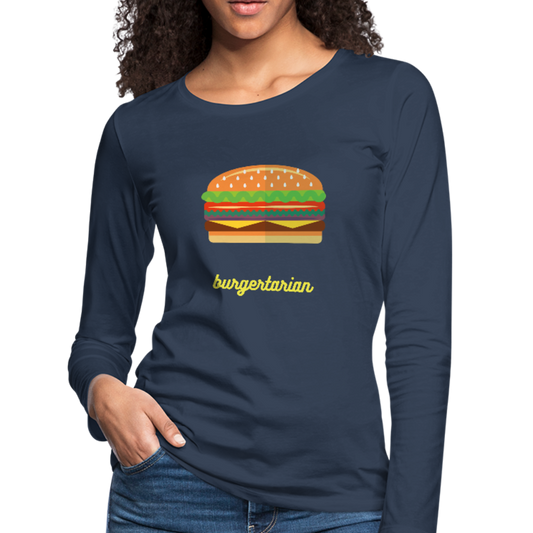 Burgertarian Women's Premium Long Sleeve T-Shirt-Women's Premium Long Sleeve T-Shirt-PureDesignTees