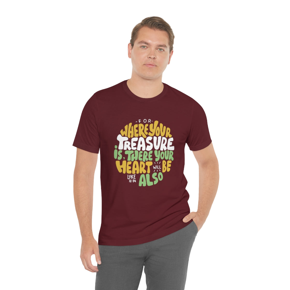 For Where Your Treasure is There Will Your Heart Be Also Unisex Jersey Short Sleeve Tee-T-Shirt-PureDesignTees
