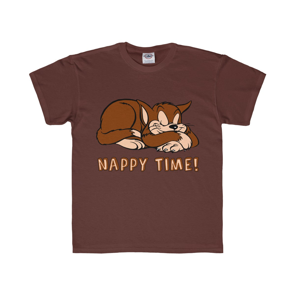 Nappy Time! with Sleeping Cat Youth Regular Fit Tee-Kids clothes-PureDesignTees