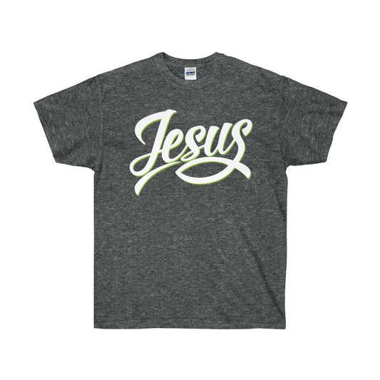 Jesus with Fish Design Unisex Ultra Cotton Tee-T-Shirt-PureDesignTees