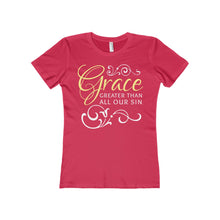 Load image into Gallery viewer, Grace Greater Than All Our Sin Women&#39;s The Boyfriend Tee-T-Shirt-PureDesignTees