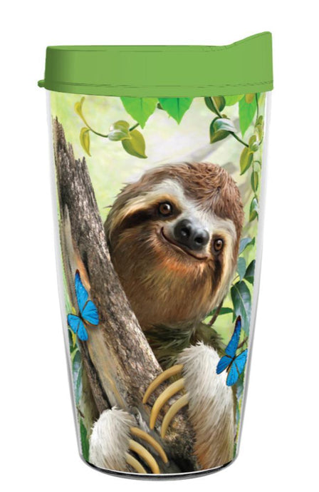 Sloth Wrap 16oz Tumbler-tumbler-PureDesignTees