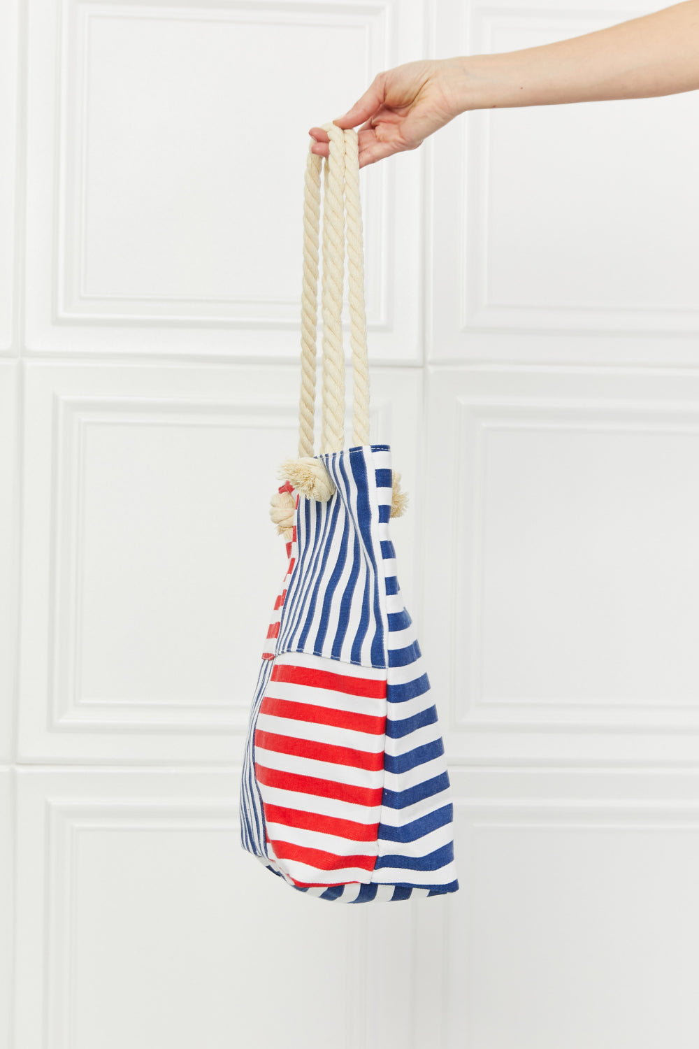 I'm All In Red White and Blue Striped Tote Bag-Tote Bag-PureDesignTees