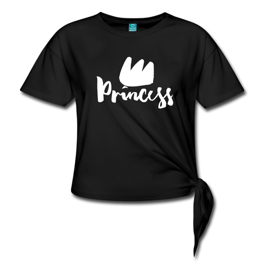 Princess with Crown Knotted Tee-Women's Knotted T-Shirt-PureDesignTees