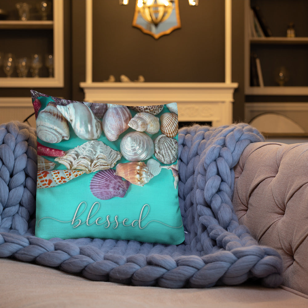 Blessed Nautical Shells Premium Pillow-Throw Pillow-PureDesignTees