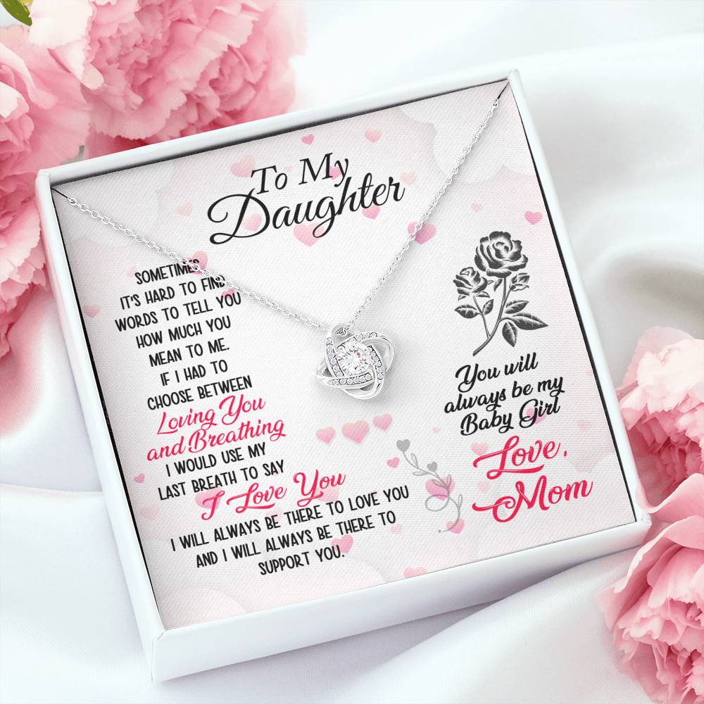 To My Daughter Love Knot Necklace-Jewelry-PureDesignTees