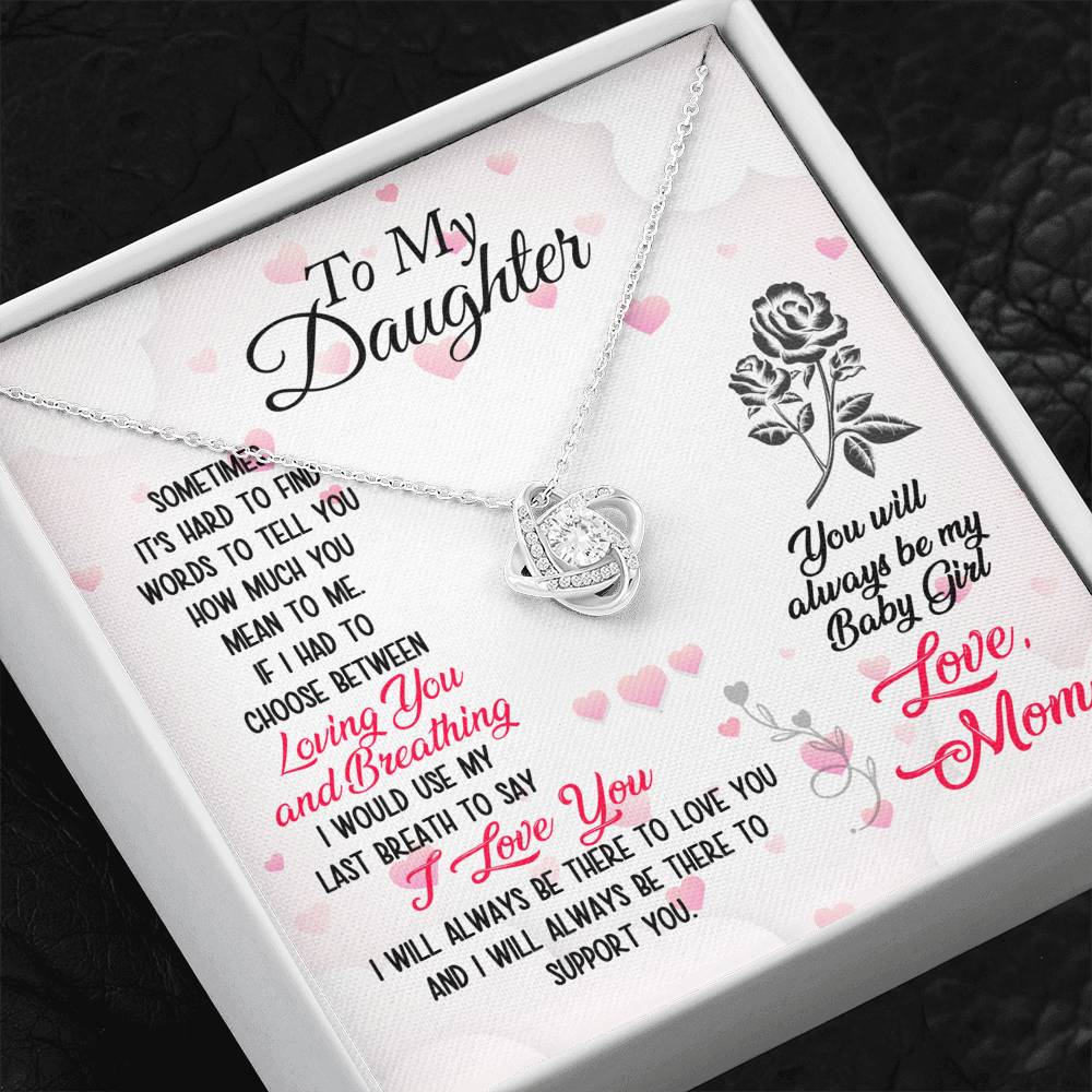 To My Daughter Love Knot Necklace-Jewelry-PureDesignTees