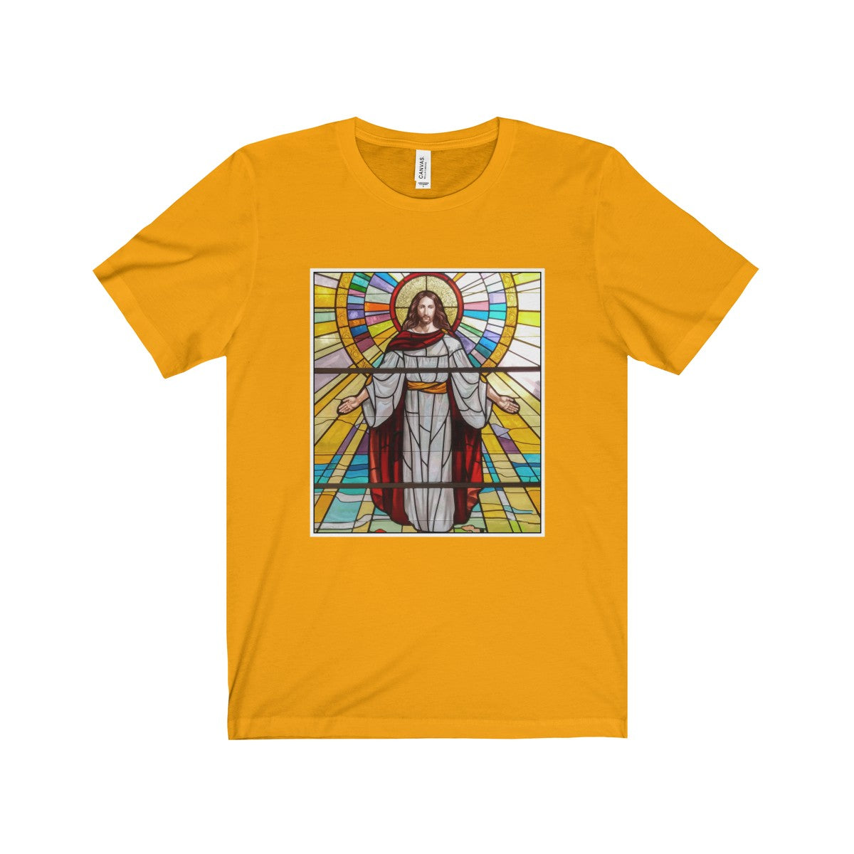 Jesus Stained Glass Unisex Jersey Short Sleeve Tee-T-Shirt-PureDesignTees