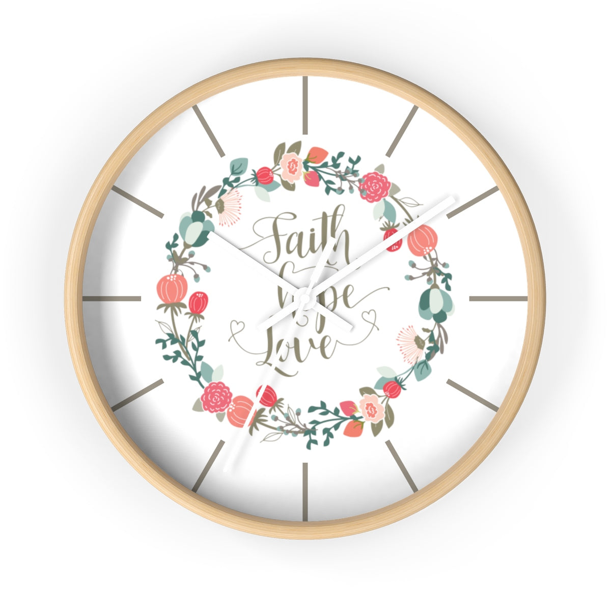 Faith Hope Love Wall clock-Home Decor-PureDesignTees