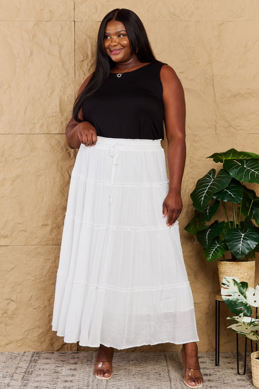 Sweet Lovely By Jen Places To Go Full Size Tiered Maxi Skirt-skirt-PureDesignTees