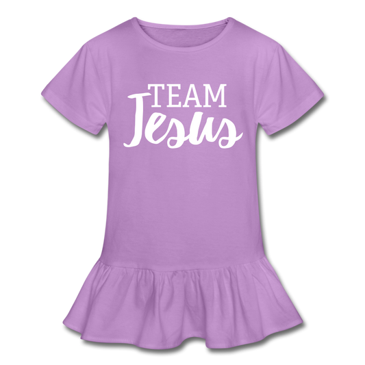Team Jesus Girl’s Ruffle T-Shirt-Girl’s Ruffle T-Shirt-PureDesignTees